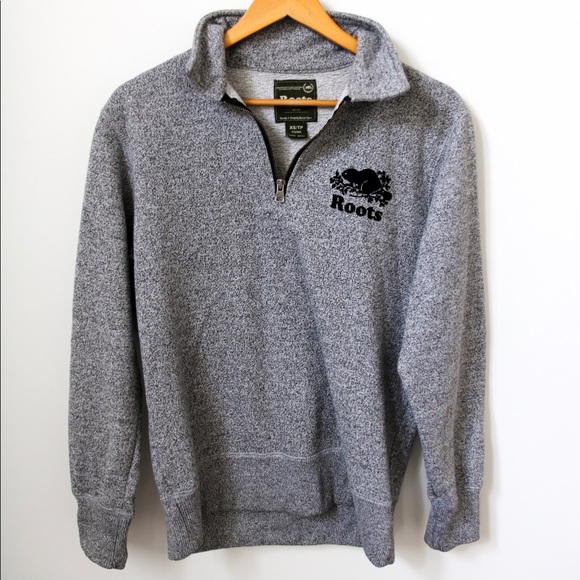 Roots Tops - Roots Salt&Pepper Grey Pullover Quarter Zip